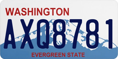 WA license plate AXQ8781