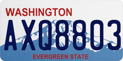 WA license plate AXQ8803