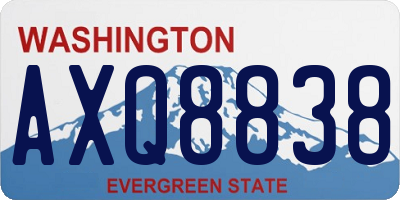WA license plate AXQ8838