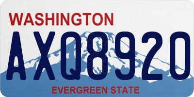 WA license plate AXQ8920