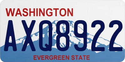 WA license plate AXQ8922