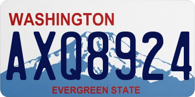 WA license plate AXQ8924