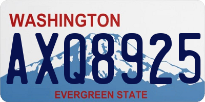 WA license plate AXQ8925