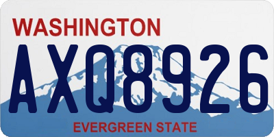 WA license plate AXQ8926