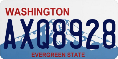WA license plate AXQ8928