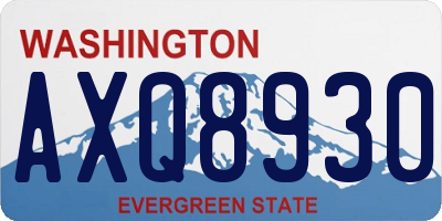 WA license plate AXQ8930