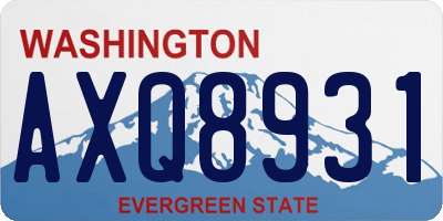 WA license plate AXQ8931