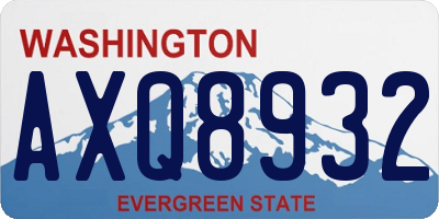 WA license plate AXQ8932