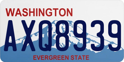 WA license plate AXQ8939