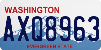 WA license plate AXQ8963