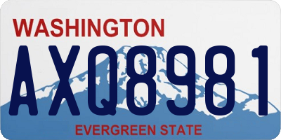 WA license plate AXQ8981