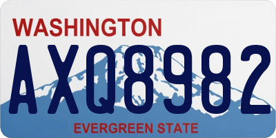 WA license plate AXQ8982