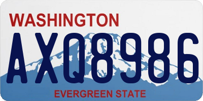 WA license plate AXQ8986