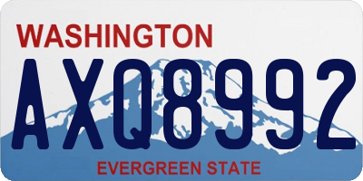 WA license plate AXQ8992