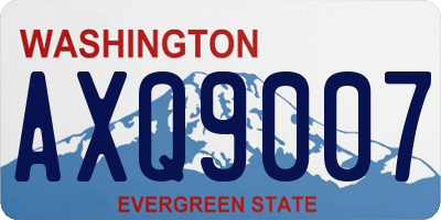 WA license plate AXQ9007