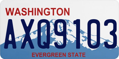 WA license plate AXQ9103