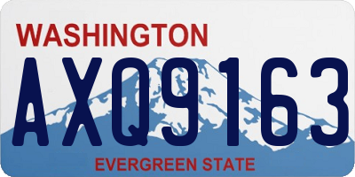 WA license plate AXQ9163