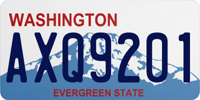 WA license plate AXQ9201
