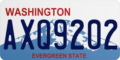 WA license plate AXQ9202