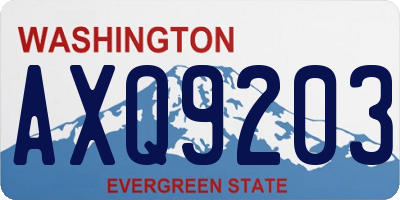 WA license plate AXQ9203