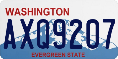 WA license plate AXQ9207