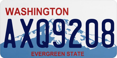 WA license plate AXQ9208