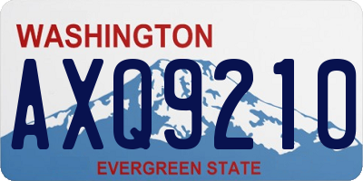 WA license plate AXQ9210