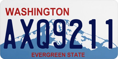 WA license plate AXQ9211
