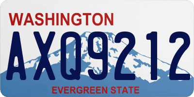 WA license plate AXQ9212