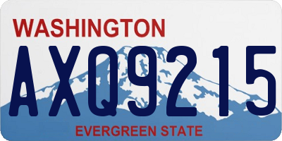 WA license plate AXQ9215