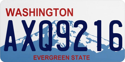 WA license plate AXQ9216