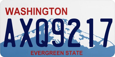 WA license plate AXQ9217