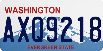 WA license plate AXQ9218