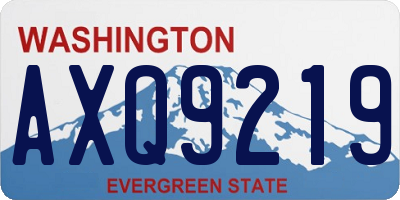 WA license plate AXQ9219