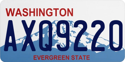 WA license plate AXQ9220