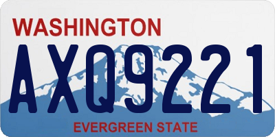 WA license plate AXQ9221