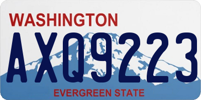 WA license plate AXQ9223