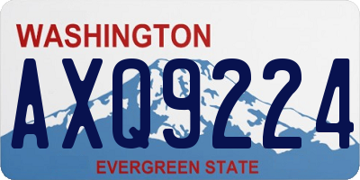 WA license plate AXQ9224
