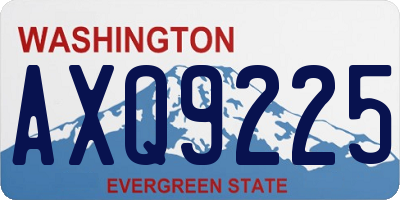 WA license plate AXQ9225
