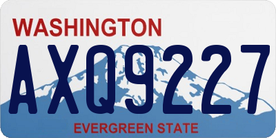 WA license plate AXQ9227