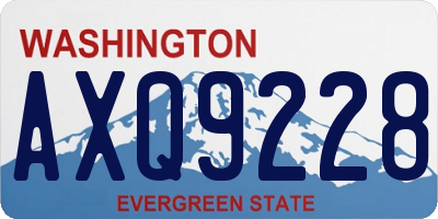 WA license plate AXQ9228