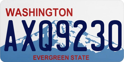 WA license plate AXQ9230