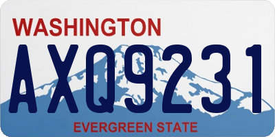 WA license plate AXQ9231