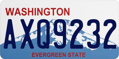 WA license plate AXQ9232