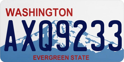 WA license plate AXQ9233