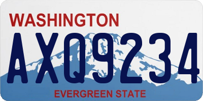 WA license plate AXQ9234