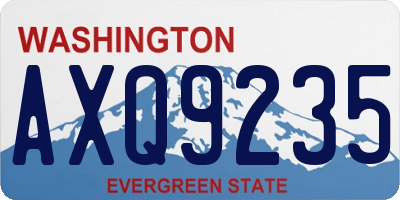 WA license plate AXQ9235