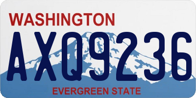 WA license plate AXQ9236
