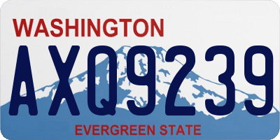 WA license plate AXQ9239