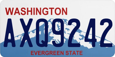 WA license plate AXQ9242
